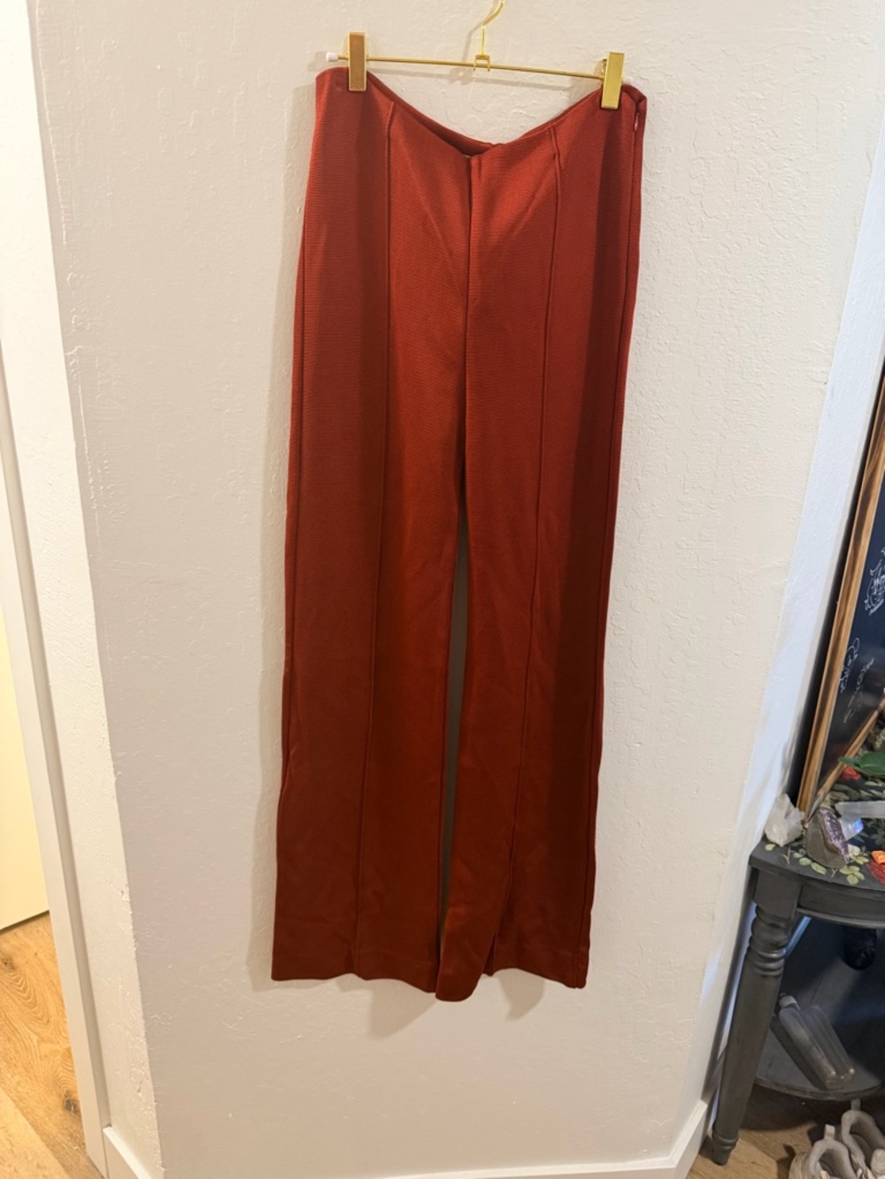 Valentino Rust Wide-Leg Trousers